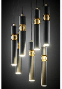 Jupiter 2015 - Csillár zsinóron ALAS 7xGU10/10W/230V fekete/arany