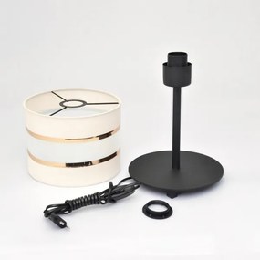 LED Asztali lámpa HELEN 1xE27/15W/230V krém/fekete/arany