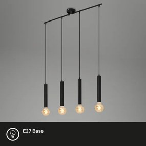 Briloner - Csillár zsinóron LONGA 4xE27/60W/230V fekete