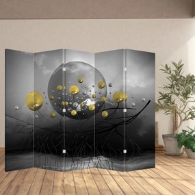 Paraván - Arany absztrakt gömbök (210x170 cm)