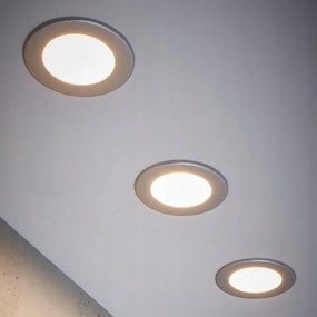 3 darabos szett LED fürdőszobai beépíthető mennyezeti lámpa, 6W, 230V, IP44, ezüstszínű