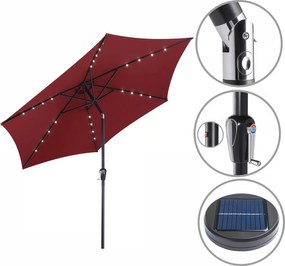 Deuba LED napernyő Miami Ø270 cm - piros