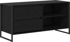 vidaXL TV szekrény fiókkal Fekete tölgy 100 x 36 x 49,5 cm Faanyag