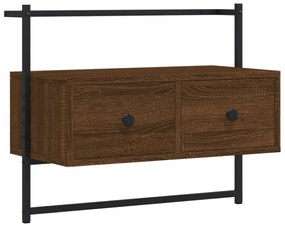 barna tölgyszínű szerelt fa fali TV szekrény 60,5 x 30 x 51 cm