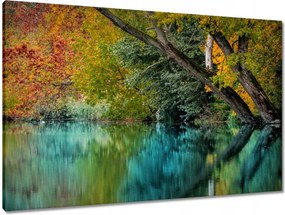 Vászonkép 90x60 Őszi táj Folyó