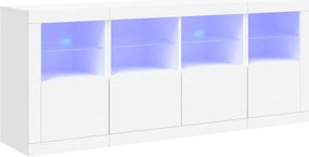 vidaXL fehér tálalószekrény LED-világítással 163 x 37 x 67 cm