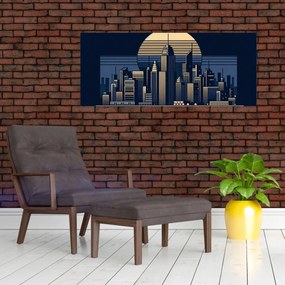 Kép – Geometrikus város (120x50 cm)