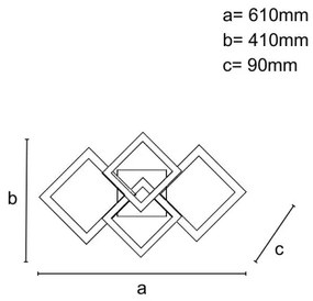 LED fényerőszabályozható, felületre szerelhető csillár LED/175W/230V 3000-6500K + távirányító