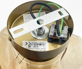Mennyezeti lámpatest CRISTAL 1xE14/15W/230V sárgaréz/füstös bézs