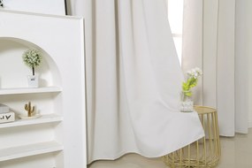 Fehér-krémszínű OXFORD függöny 140x250 cm Felfüggesztés: Fém gyűrűk