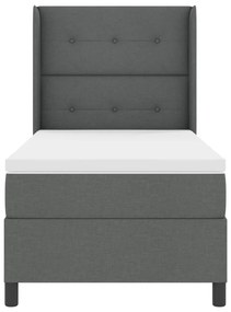 Boxspring Ágy Matrac Külön világítással, Sötétszürke, 90x200 cm Szövet