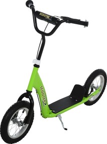 HOMCOM Robogó 5 Éves Gyermekeknek - 2 Gumi Inflálható Kerék, Állítható Kormány, Csúszásmentes Pedál - 117x52x80-85 cm - Zöld | Aosom