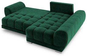 Nuage palackzöld kinyitható sarokkanapé bársony kárpittal, jobb oldali - Windsor &amp; Co Sofas