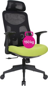 Irodai szék, zöld/fekete, teherbírás 150 kg, SULIVAN
