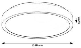 Rabalux 71254 - LED Fürdőszobai mennyezeti lámpa SAMIRA LED/48W/230V IP44 fekete