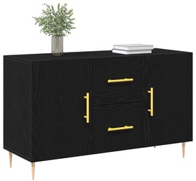 Fekete tölgyfa szekrény 100x36x60 cm Mérnöki fa