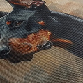 Kép - Dobrman portréja (órával) (90x30 cm)