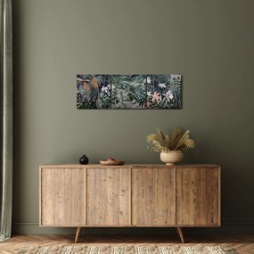 Kép - Festett dzsungel minta (órával) (90x30 cm)