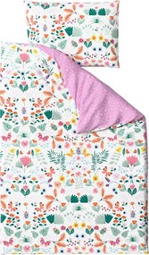 Krepp ágynemű kiságyba Renforcé LUNETTA rózsaszínű Ágyneműhuzat mérete: 45 x 65 cm | 90 x 140 cm