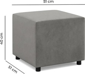 Zeus puff, bársony, 50x50, zöld