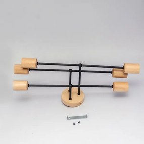 Plafonra szerelhető CAMBRIDGE csillár 6xE27/15W/230V fenyő