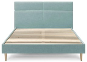 Türkiz kárpitozott franciaágy ágyráccsal 160x200 cm Elyna – Bobochic Paris