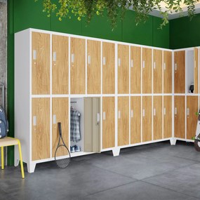 BHP öltözőszekrény fehér/arany tölgy: Eco Design 10 ajtós BARTEK