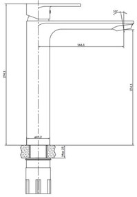 Cersanit S951-332 - Mosdócsap CREA 27,4 cm fekete