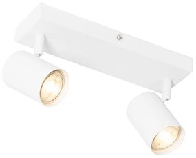 Modern mennyezeti lámpa fehér 2 fényű állítható téglalap alakú - Jeana