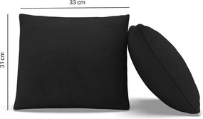 Dekoratív párna, 2 db, hab töltet, szövet anyag, fekete