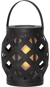 Flame Lantern fekete lámpás, magasság 16 cm - Star Trading