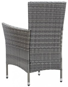 9 részes szürke polyrattan kültéri étkezőgarnitúra párnákkal
