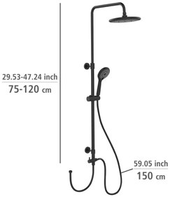 WENKO 25311100 - WATERSAVING SYSTEM zuhanykészlet 120 cm fekete
