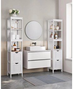 Fürdőszobai magas szekrény, fehér 30x30x141cm