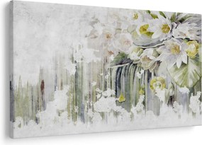 Kép - Fehér virágok, vintage (90x60 cm)