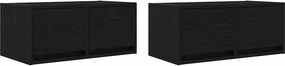 vidaXL 2 db fekete tölgy színű szerelt fa TV-szekrény 60x31x25,5 cm