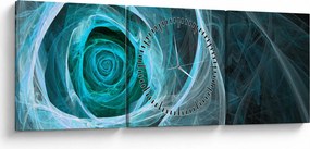 Kép - Absztrakt rózsaszín kék fekete háttérrel (órával) (90x30 cm)