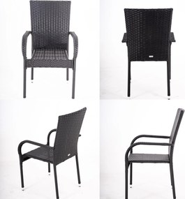 Furnigo Essen 1+6 fekete rattan kerti bútor szett