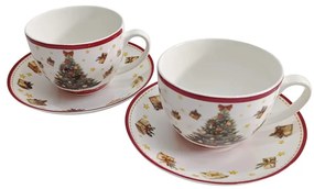Karácsonyi fenyőfás porcelán csésze + alj 270 ml 2 személyes Christmas Tree 3