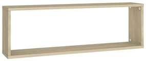4 db sonoma tölgy színű szerelt fa fali polc 80 x 15 x 26,5 cm