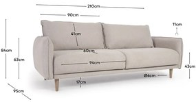 Bézs kanapé 210 cm Carlota - Kave Home