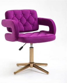 HR8403CROSS Fukszia modern velúr szék arany lábbal