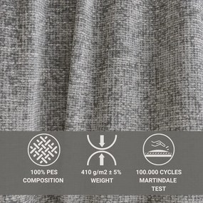 Szürke zsenília kinyitható-tárolóhelyes sarokkanapé (bal oldali-L alakú) Tonga – Maison de Rêve