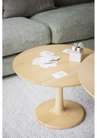 Natúr színű kerek dohányzóasztal tölgyfa dekorral 60x60 cm Hobart – Rowico