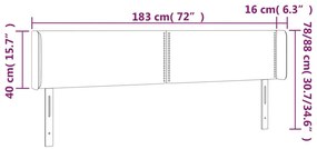 fehér műbőr LED-es fejtámla 183x16x78/88 cm