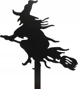 Pikk Boszorkány fekete fém kerti dekoráció halloweenre 43 cm