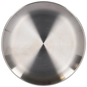 Rozsdamentes acél tányér, kínáló tálca, 23 cm átmérőjű