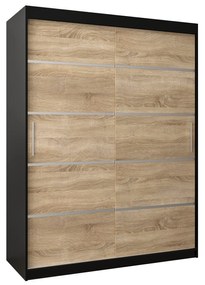Ruhásszekrény 150 cm Verika 1 150 (fekete + szonoma tölgy). 1063707