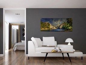 Tájkép tóval (120x50 cm)