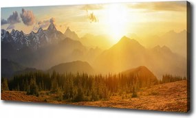 Vászonkép Naplemente hegyek 100x70 cm